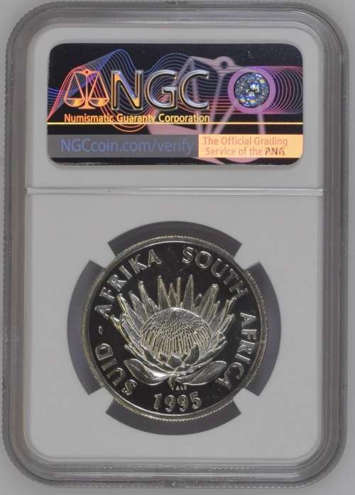 HOT - 1995 South African Train Mirrored Door Silver R1 MS65