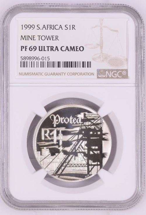 SECOND FINEST KNOWN HOT - 1999 South African MINE TOWERS PF69UC