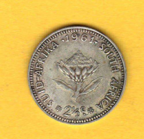 1961 - 2 1/2 CENT, SILVER, SOUTH-AFRICA