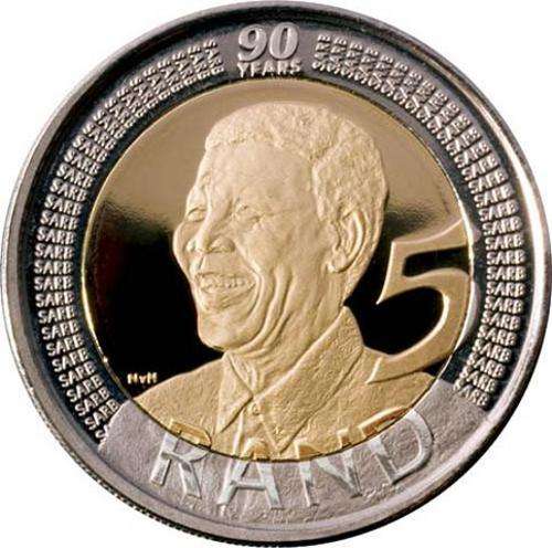 BRAND NEW MANDELA 90th Birthday R5 Coin UNC - OUT OF BAG - BRAND NEW