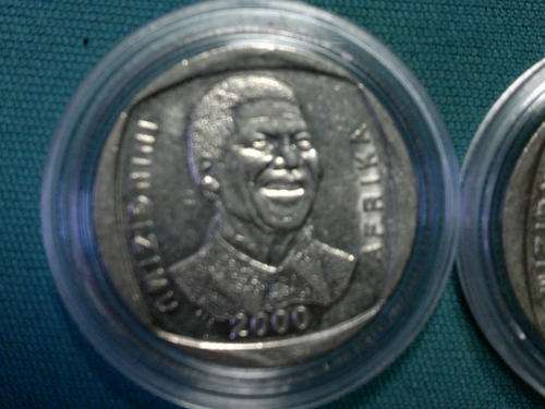 Brand New German Air Tight Coin Capsule With The Very Scars - R5 Mandela 2000 A/UNC