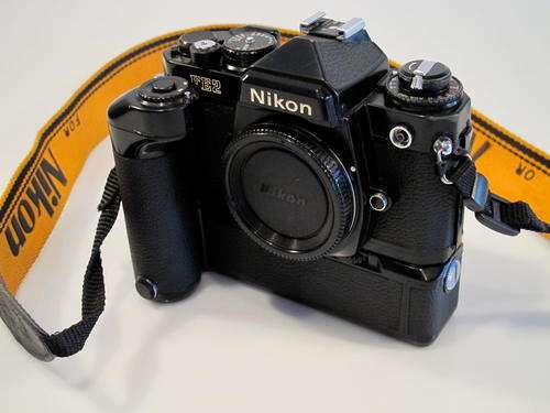 Black Nikon FE-2 Body with MD-12 Motor Drive**Excellent**