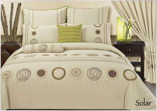 Patch and Embroidery Circles, Indica Duvet Set: Queen