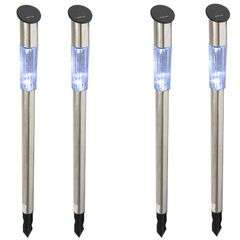 S/Steel Solar Garden Light's,Slender Design, Set of 4, New Listing!!!!