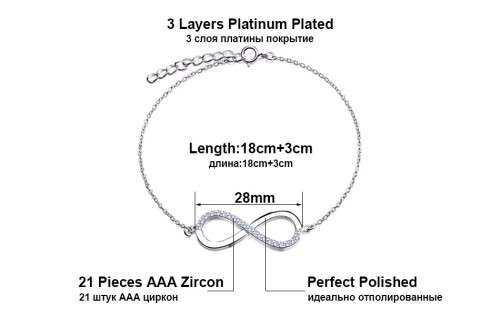 ***ELEGANT*** GENUINE Austrian Cubic Zirconia Luxury Infinity Bracelet **FREE VELVET POUCH