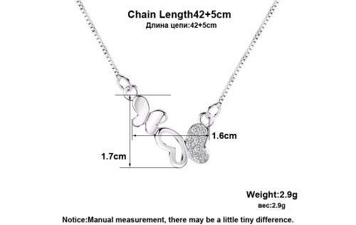 Double Butterfly Necklace Luxury AAA Austria Crystal and Platinum Plated **FREE VELVET POUCH