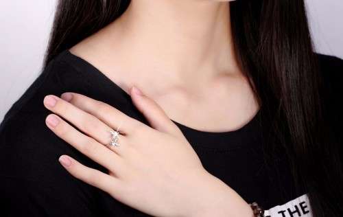 Elegant Butterfly 925 Sterling Silver with Cubic Zirconia Resizable Ring **FREE VELVET POUCH