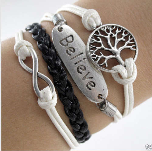 Infinity Believe White Bracelet
