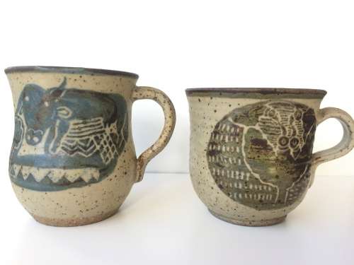 ***RORKES DRIFT POTTERY CUPS*** L@@K SIGNED ENVAL MBATHA****