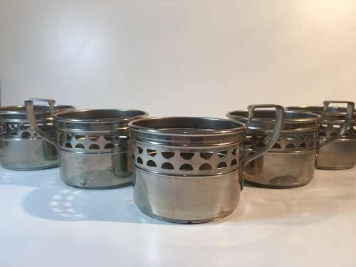A SET OF x 6  WMF ART NOUVEAU TEA CUP LINERS