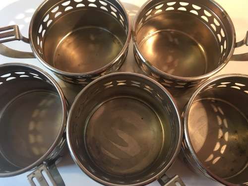 A SET OF x 6  WMF ART NOUVEAU TEA CUP LINERS