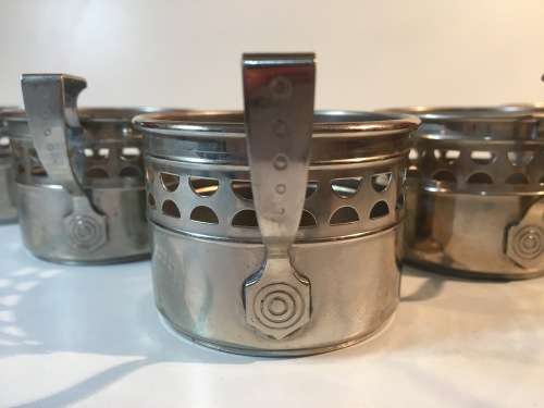 A SET OF x 6  WMF ART NOUVEAU TEA CUP LINERS