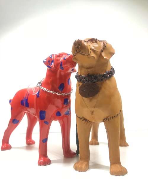 RARE L@@K **SIR  ELTON JOHN/ MULBERRY/ SIR GILES GILBERT SPOT DOG STATUES**