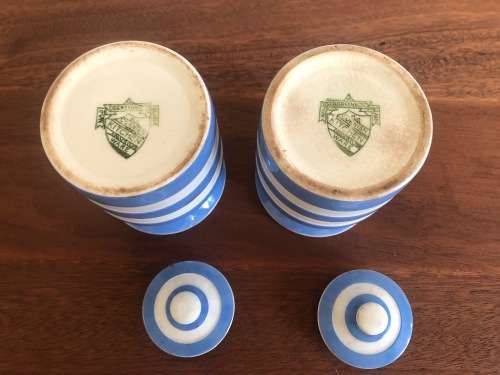 CORNISHWARE VINTAGE HOUSEHOLD  CANNISTERS 1930-1960