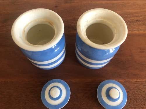 CORNISHWARE VINTAGE HOUSEHOLD  CANNISTERS 1930-1960