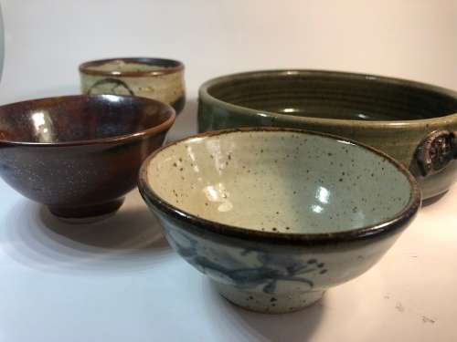 A COLLECTION OF ANDREW WALFORD  STONEWARE POTTERY VESSELS