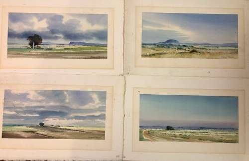 A SET OF FOUR RICHARD RENNIE ORIGINAL WATERCOLOURS