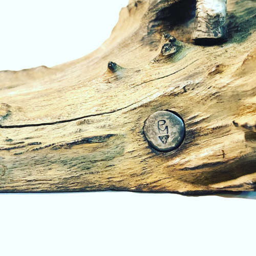 A PATRICK MAVROS SOLID HALLMARKED SILVER ELEPHANT ON WOODEN BASE