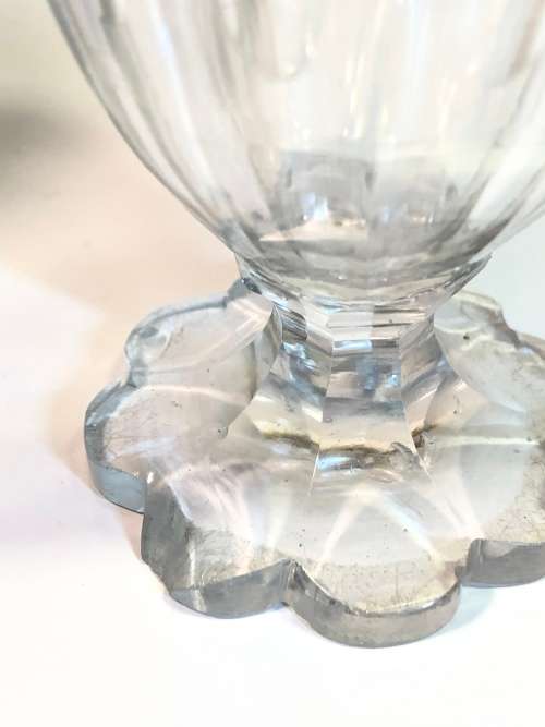 A PAIR OF GEORGIAN RUMMER GLASSES WITH STERLING SILVER RIMS. PLS READ CONDITION REPORT