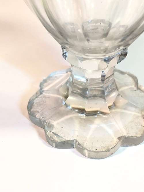 A PAIR OF GEORGIAN RUMMER GLASSES WITH STERLING SILVER RIMS. PLS READ CONDITION REPORT