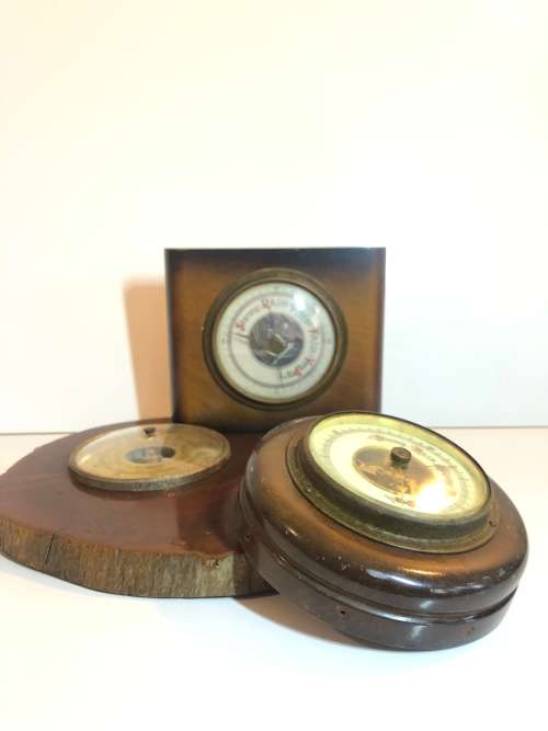 A TRIO OF VINTAGE WEATHER BAROMETERS