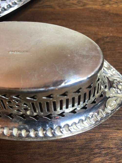 A TRIO OF  EDWARDIAN STERLING SILVER BONBON DISHES CIRCA 1906