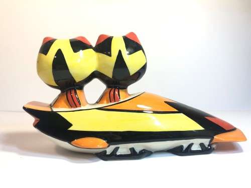 UK Potter Lorna Bailey Olympian Bobsleigh Porcelain Cat