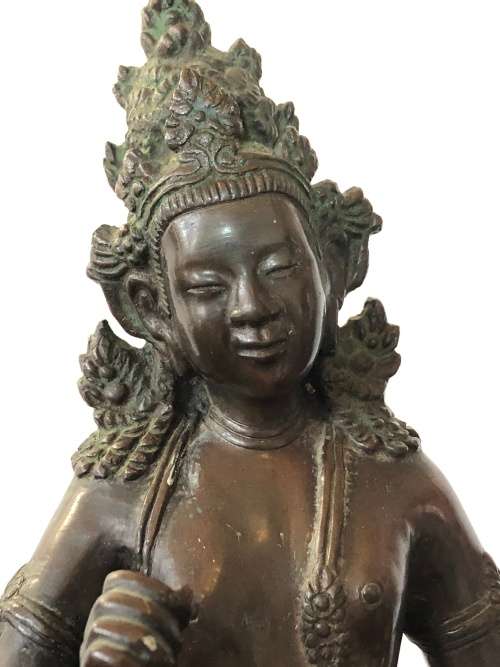 A LARGE ANTIQUE BRONZE STATUE FROM SOUTH EAST ASIA CIRCA 1920