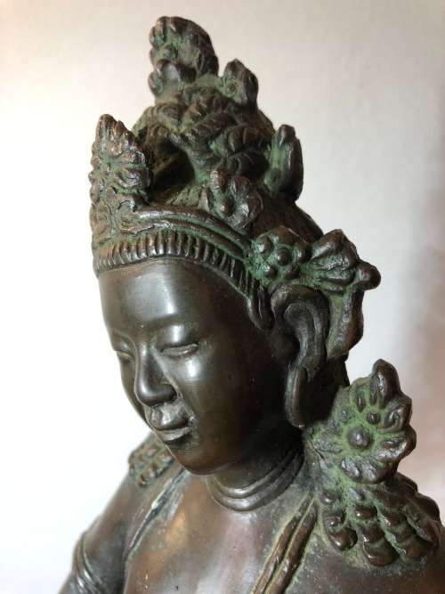 A LARGE ANTIQUE BRONZE STATUE FROM SOUTH EAST ASIA CIRCA 1920