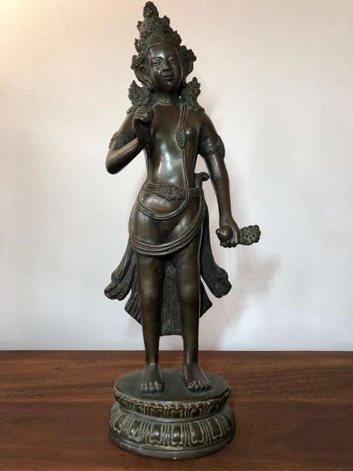 A LARGE ANTIQUE BRONZE STATUE FROM SOUTH EAST ASIA CIRCA 1920
