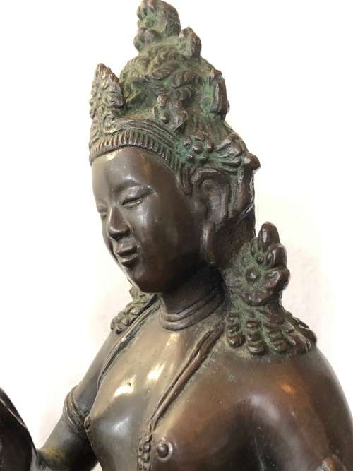 A LARGE ANTIQUE BRONZE STATUE FROM SOUTH EAST ASIA CIRCA 1920