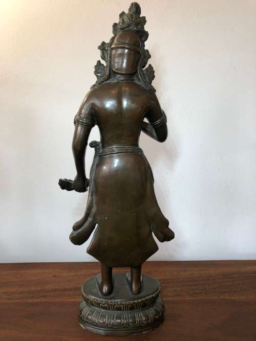 A LARGE ANTIQUE BRONZE STATUE FROM SOUTH EAST ASIA CIRCA 1920