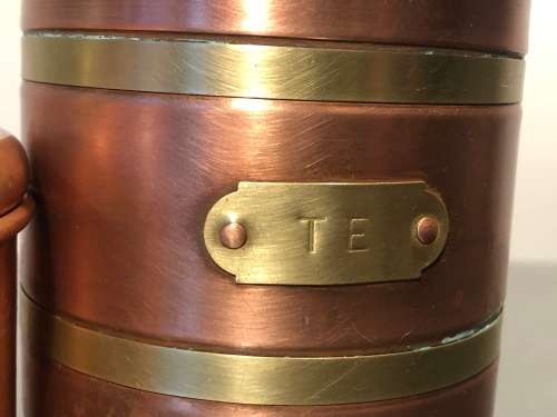 A SET VINTAGE DUTCH COPPER TEA AND SUGAR CANNISTERS