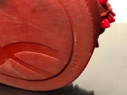 A Pair of Second Hand Christian Louboutin Red Spike Boat Shoes size 8.5