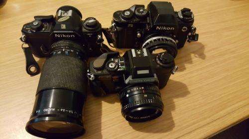 Two Nikon Film SLR Cameras and Pentax WORKING BUT SOLD AS IS Shipping R60