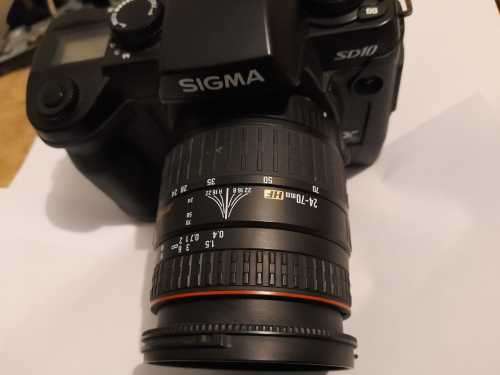 SIGMA SD10 Digital SLR Camera and 24-70mm The camera is working but will sell as is.