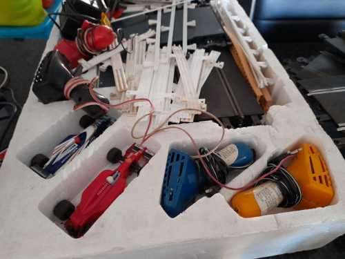 Vintage Scalextric set and a old  train set sold as is as a lot