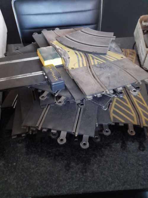 Vintage Scalextric set and a old  train set sold as is as a lot