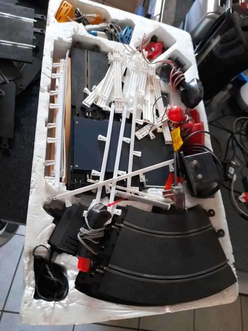 Vintage Scalextric set and a old  train set sold as is as a lot