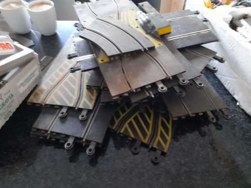 Vintage Scalextric set and a old  train set sold as is as a lot