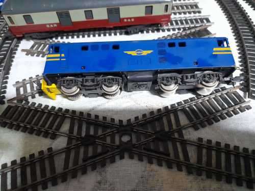 Vintage Scalextric set and a old  train set sold as is as a lot