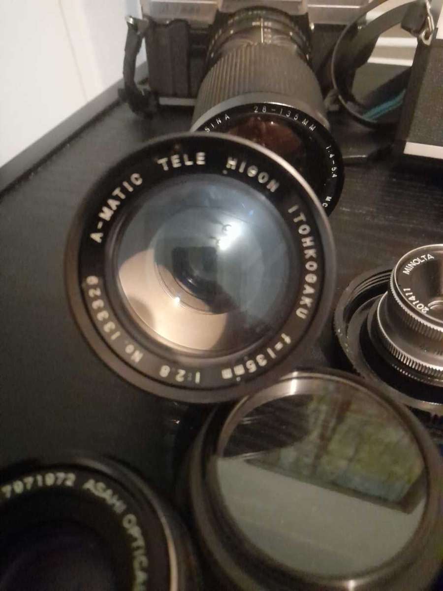 Vintage film camera lenses as is bargain box