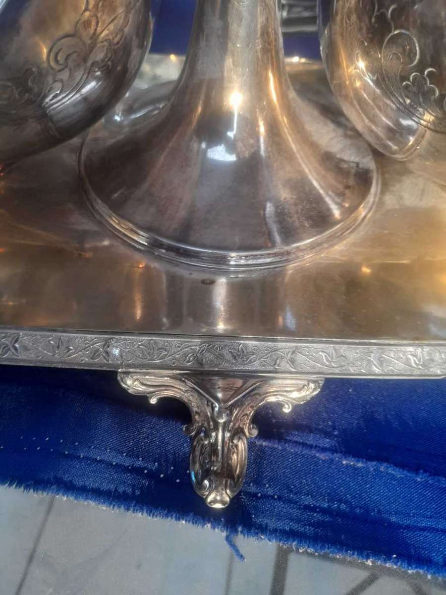 Silver Plate Ware  14 Piece Tea Pot and more one bid for all