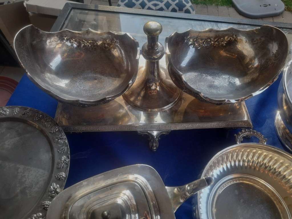 Silver Plate Ware  14 Piece Tea Pot and more one bid for all