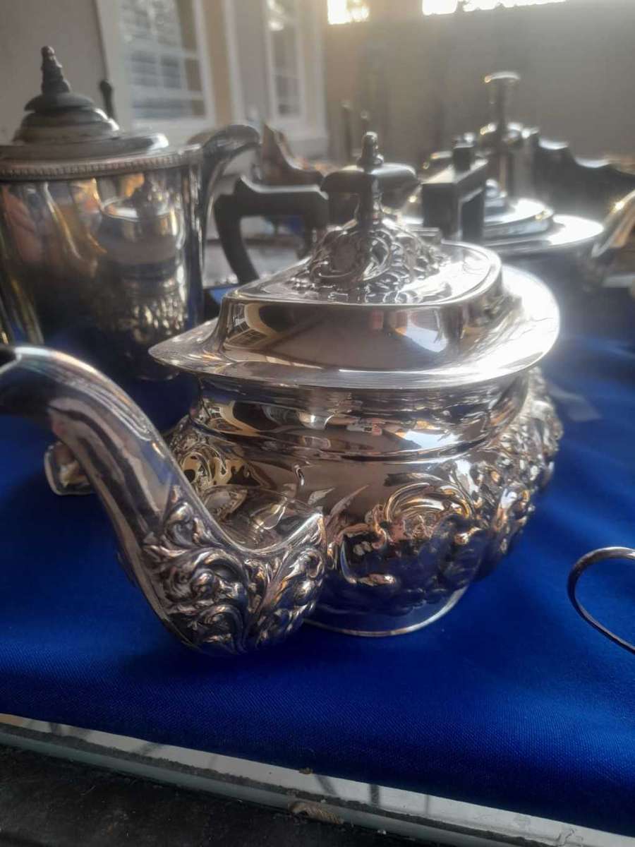 Silver Plate Ware  14 Piece Tea Pot and more one bid for all