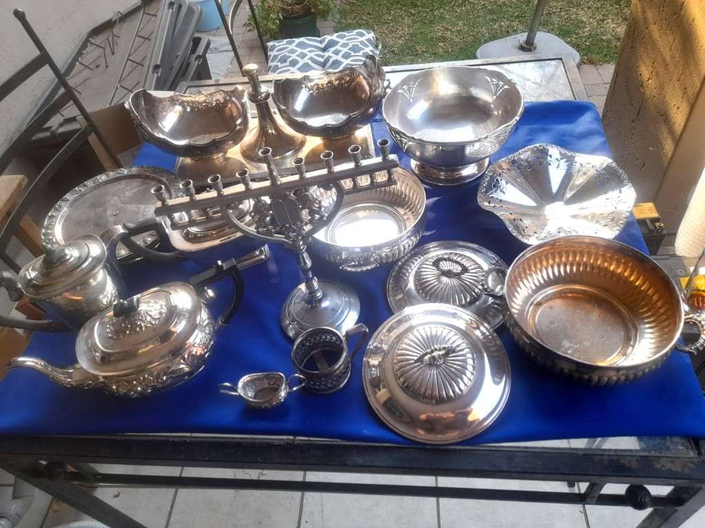 Silver Plate Ware  14 Piece Tea Pot and more one bid for all