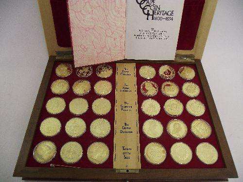 30 Gold Plated Sterling Silver medallion  Our Cape Coin Heritage 1600 - 1834 issued