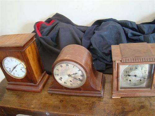 Three clocks all working but will probably need a service so selling as is. Clock Number 1 has one b