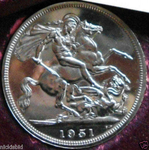 1951 Five Shilling George VI  Coin Box is in worn but exceptable condition