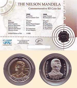 NELSON MANDELA COMMEMORATIVE R5 COIN SET